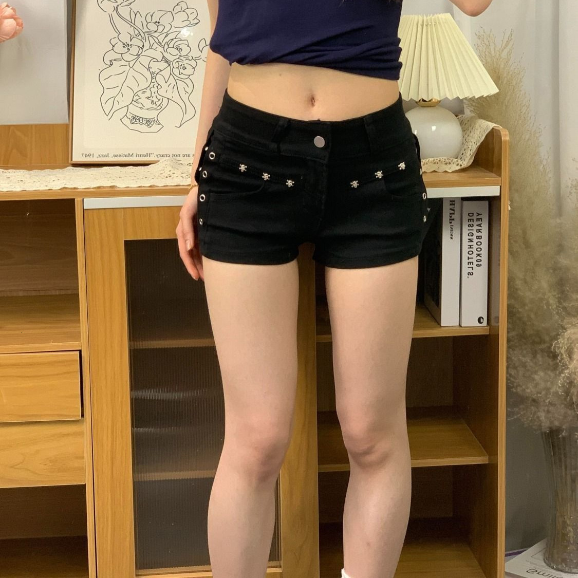 Sexy girl low waist letter printed womens shorts Y2k Gothic hiphop Harajuku fashion Jean Shorts Kawaii streetwear 240723 - view 4