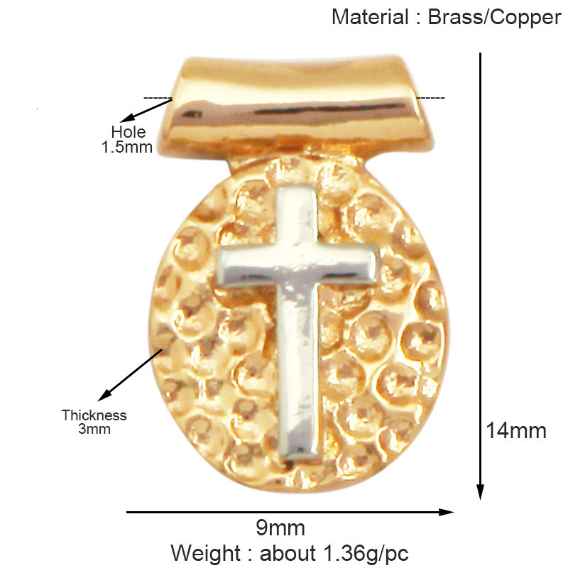 5 fashionable gold-plated brass double-sided SAN Benito charm necklace gold silver pendant cross necklace jewelry241121 - view 5