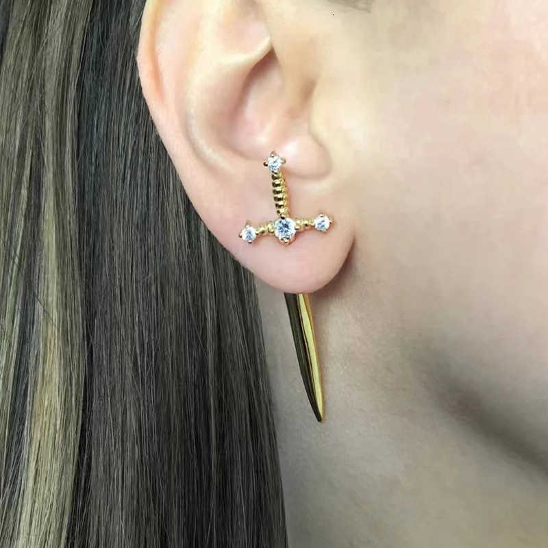 Gothic Earrings Gothic Rovab Sword Sword Ear Earrings Front Earrings Whosa N260810 - view 3