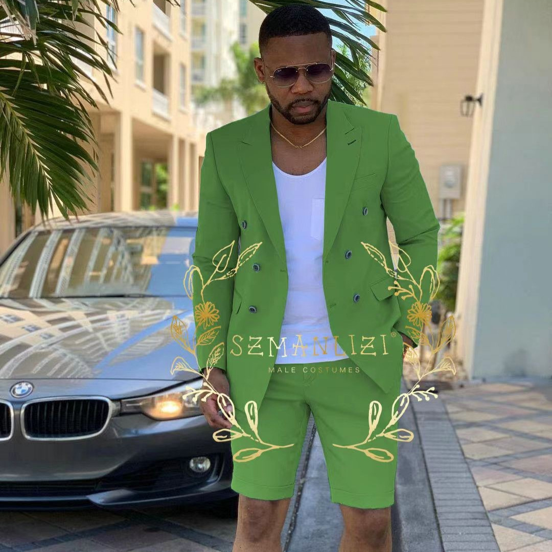 2025 New Men's Suit Two-Piece Short Men's Suit Slim Fit Korean Style Formal Suit 240412 - view 4