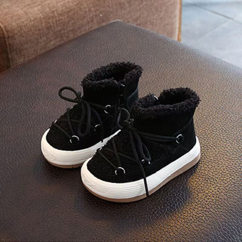 2026 new baby snow boots winter fleece-lined warm mid-to-high-top cotton shoes non-slip toddler boots for infants and young children unisex 241127 - view 3