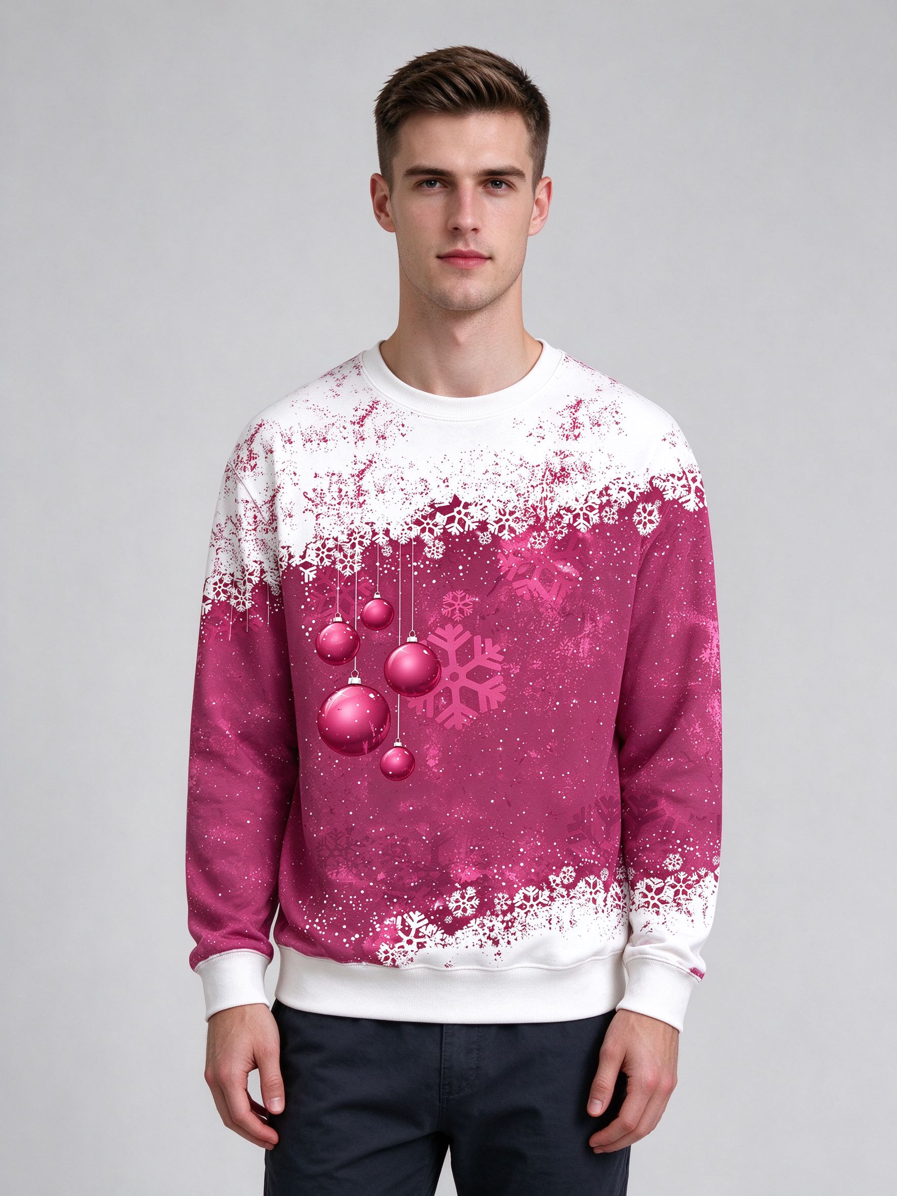 Autumn and winter men's long-sleeved pullover sweatshirt with unique print - view 7