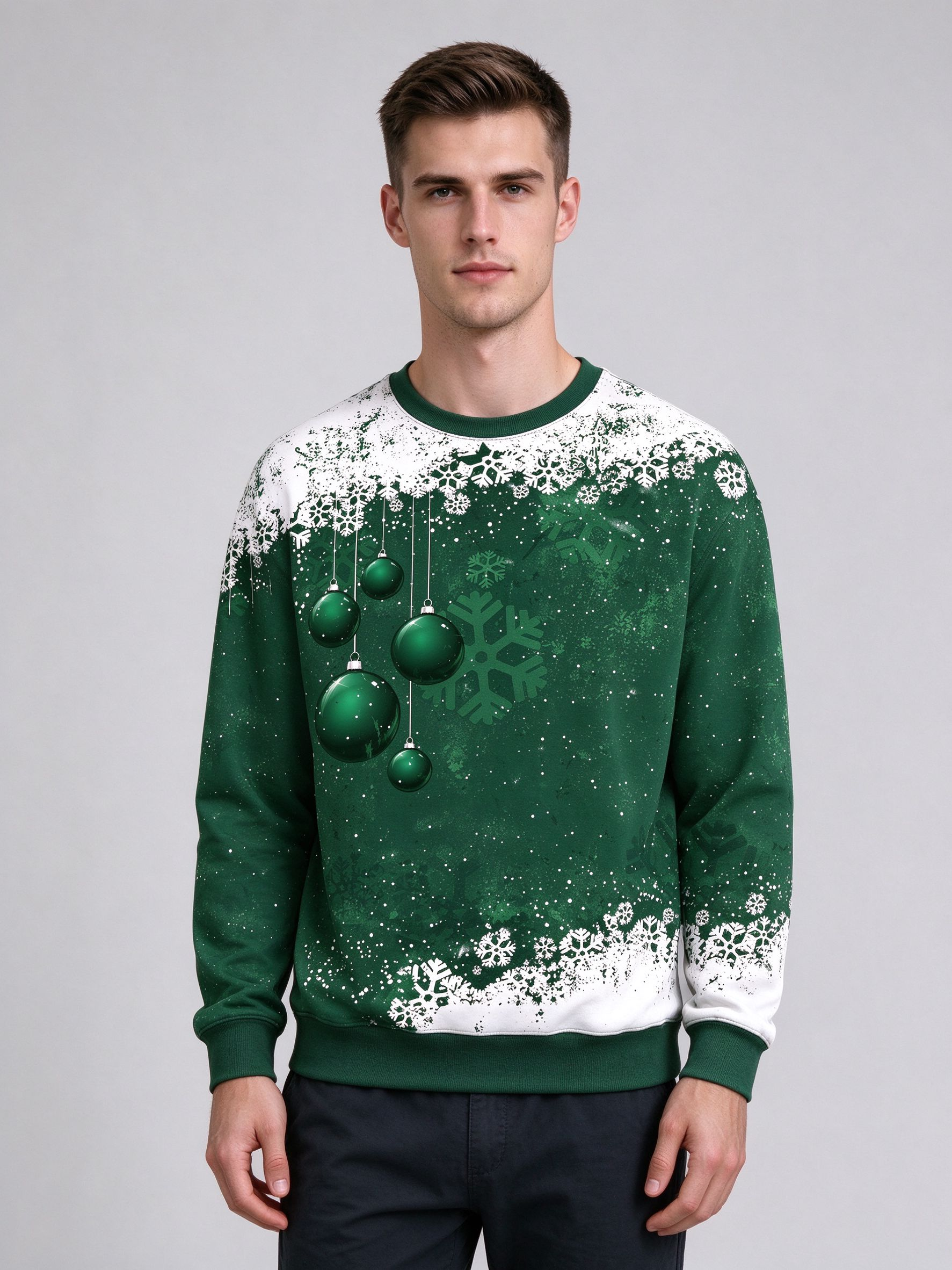 Autumn and winter men's long-sleeved pullover sweatshirt with unique print