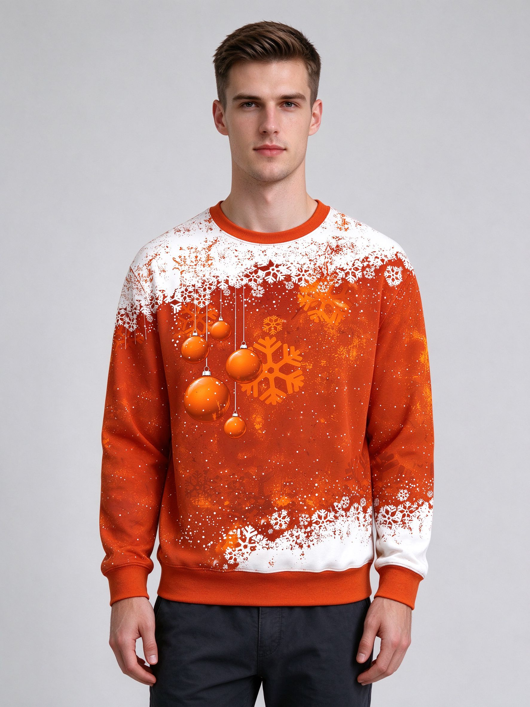 Autumn and winter men's long-sleeved pullover sweatshirt with unique print - view 5