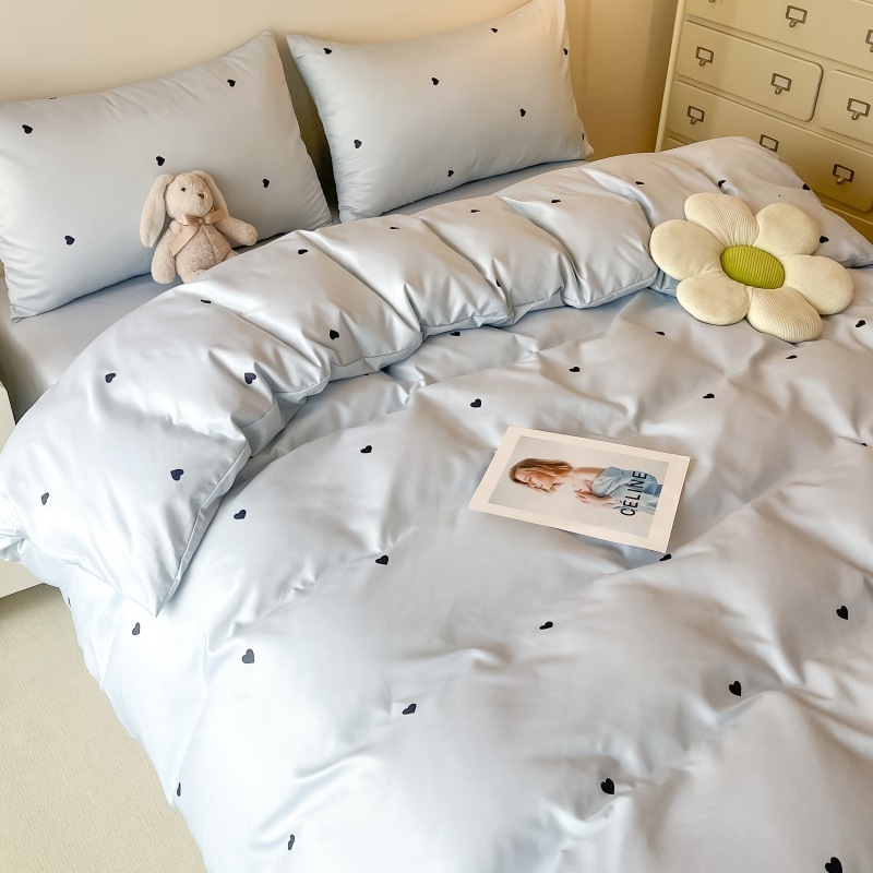 3pcs Satin Duvet cover set 1Duvet Cover 2Pillowcase Without Core Black dot print Bedding Set Soft Comfortable 251020 - view 4