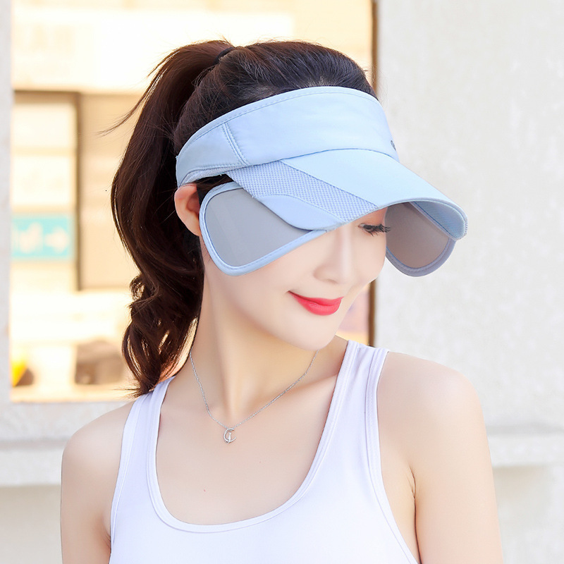 New Retractable Visor Female Summer Sun Empty Top Hat Riding Outdoor Sports Cap UV Sun Hat Woman Beach Hat Fishing Cap Y200602 - view 4