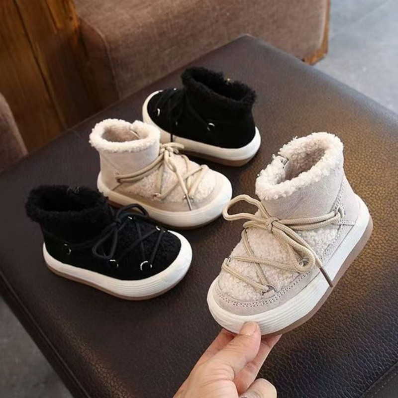 2026 new baby snow boots winter fleece-lined warm mid-to-high-top cotton shoes non-slip toddler boots for infants and young children unisex 241127 - view 5