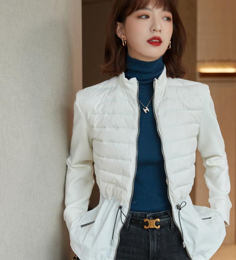 Winter Down Coats Puffer Jacket Women Standup Collar Lightweight Warm Outerwears Simple Slim Waist Highend Jackets 241126 - view 3