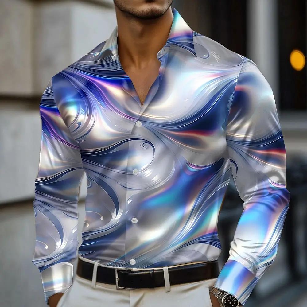 Stylish Mens Graphic Design Long Sleeve Shirt Trendy Apparel Choice - view 4