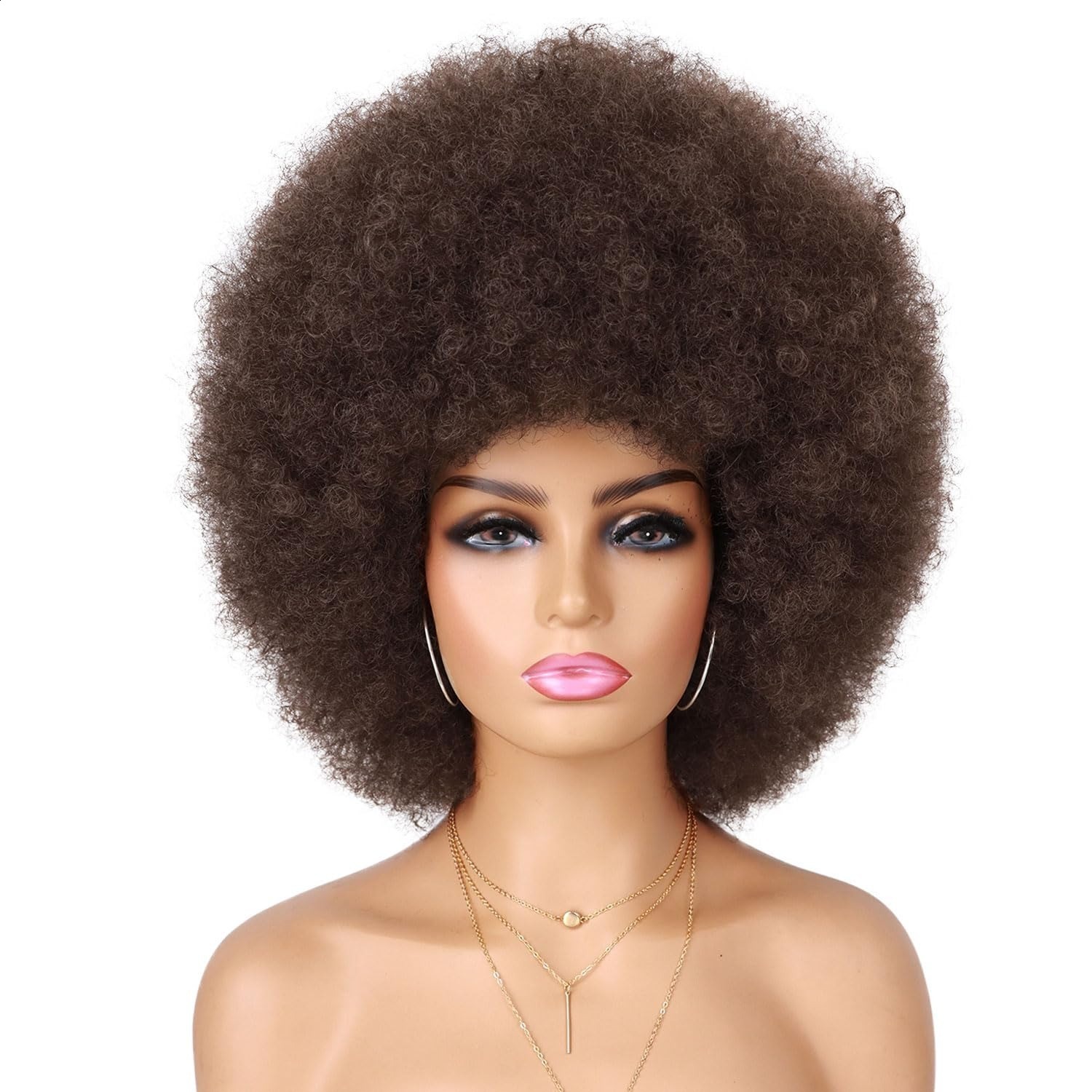 Black curly afro wig short fluffy wig curly afro wig231227 - view 8