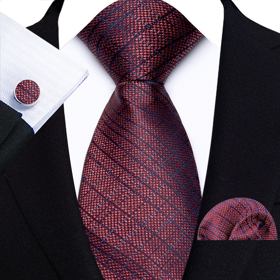 Barry.Wang Purple Silk Mens Tie Hanky Cufflinks Set Lilac Lavender Mauve Violet Jacquard Necktie For Male Wedding Business Party 241219 - view 7