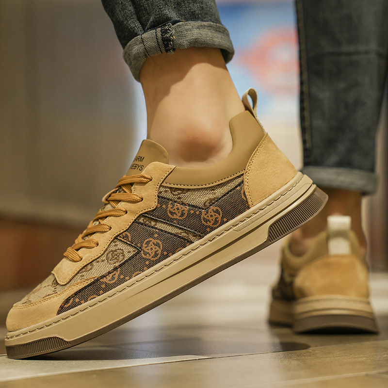 Fashion Versatile Mens Sneakers New Trendy Design Breathable Printed Athletic Shoes Low Top Platform Street Cool - view 4