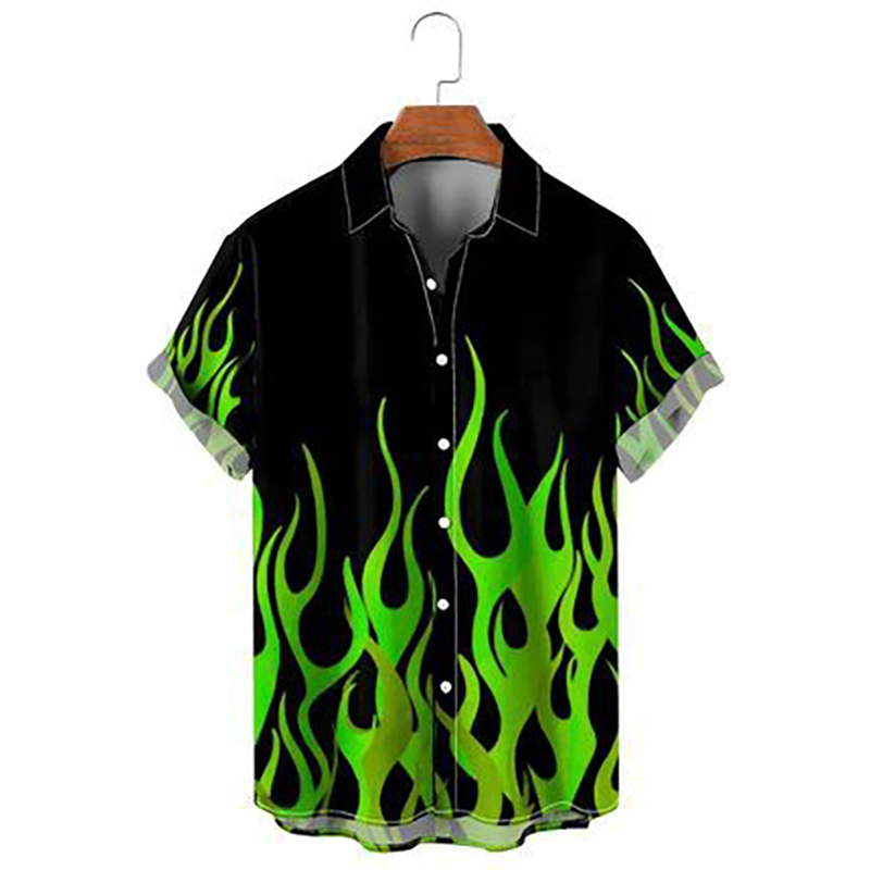 men short sleeve shirt personality printede casual top - view 4