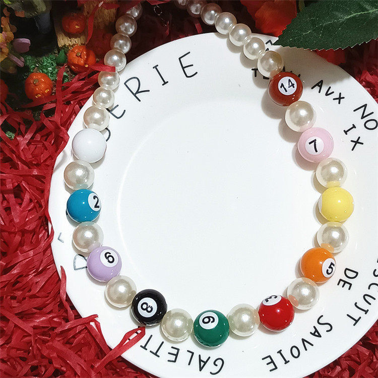 Fashion Hip Hop Jewelry Exaggerated Colorful Billiards Necklace Female Dopamine Unique Pearl Choker Necklace for Women Girls 250818 - view 3