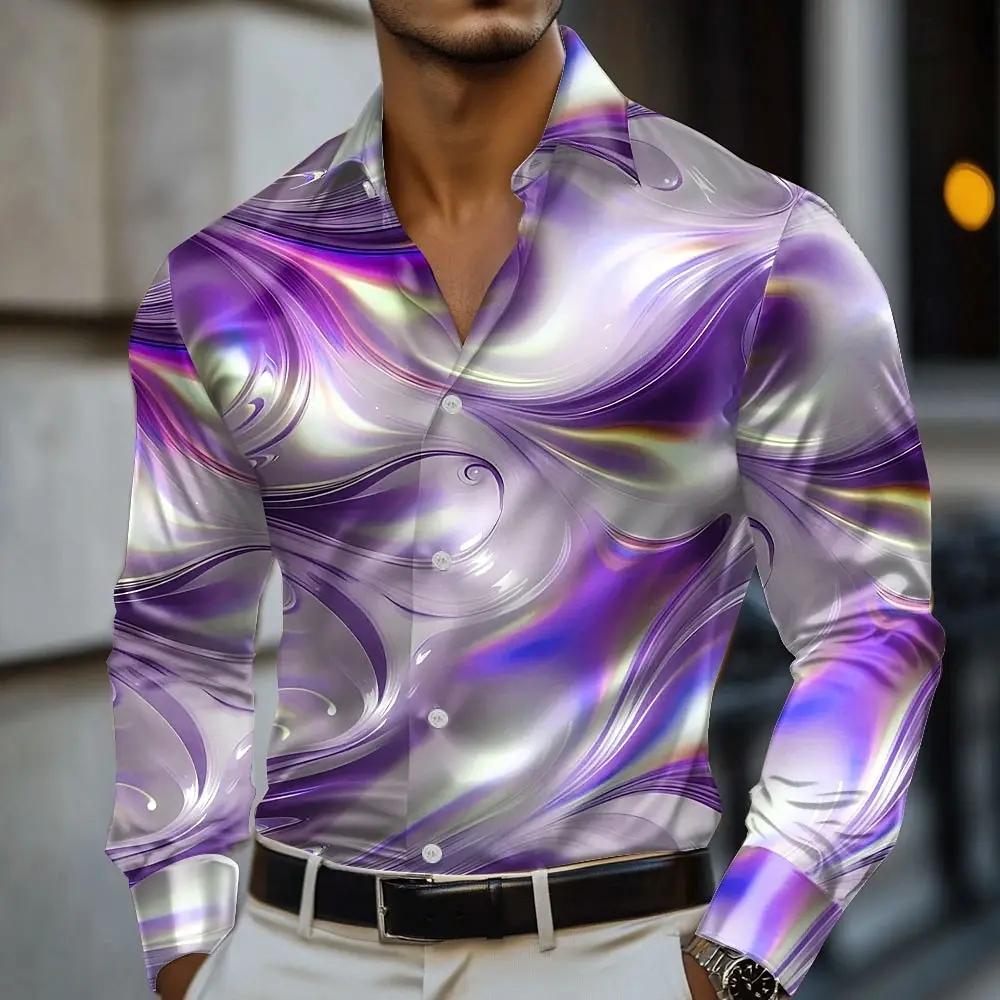 Stylish Mens Graphic Design Long Sleeve Shirt Trendy Apparel Choice - view 5