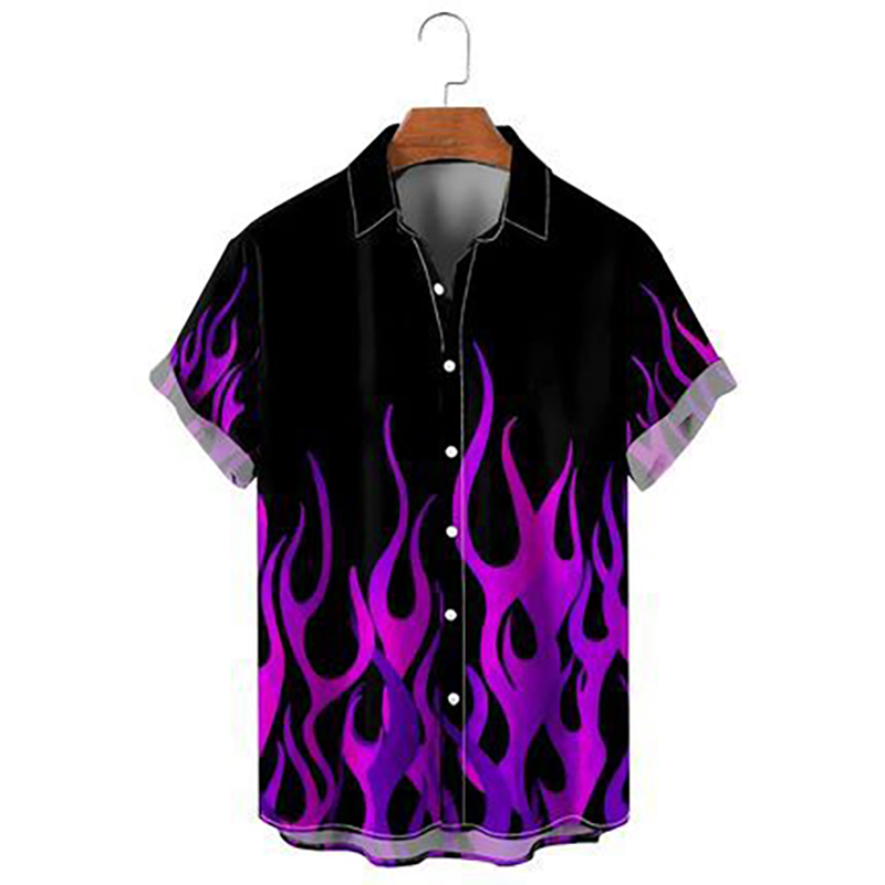 men short sleeve shirt personality printede casual top - view 5