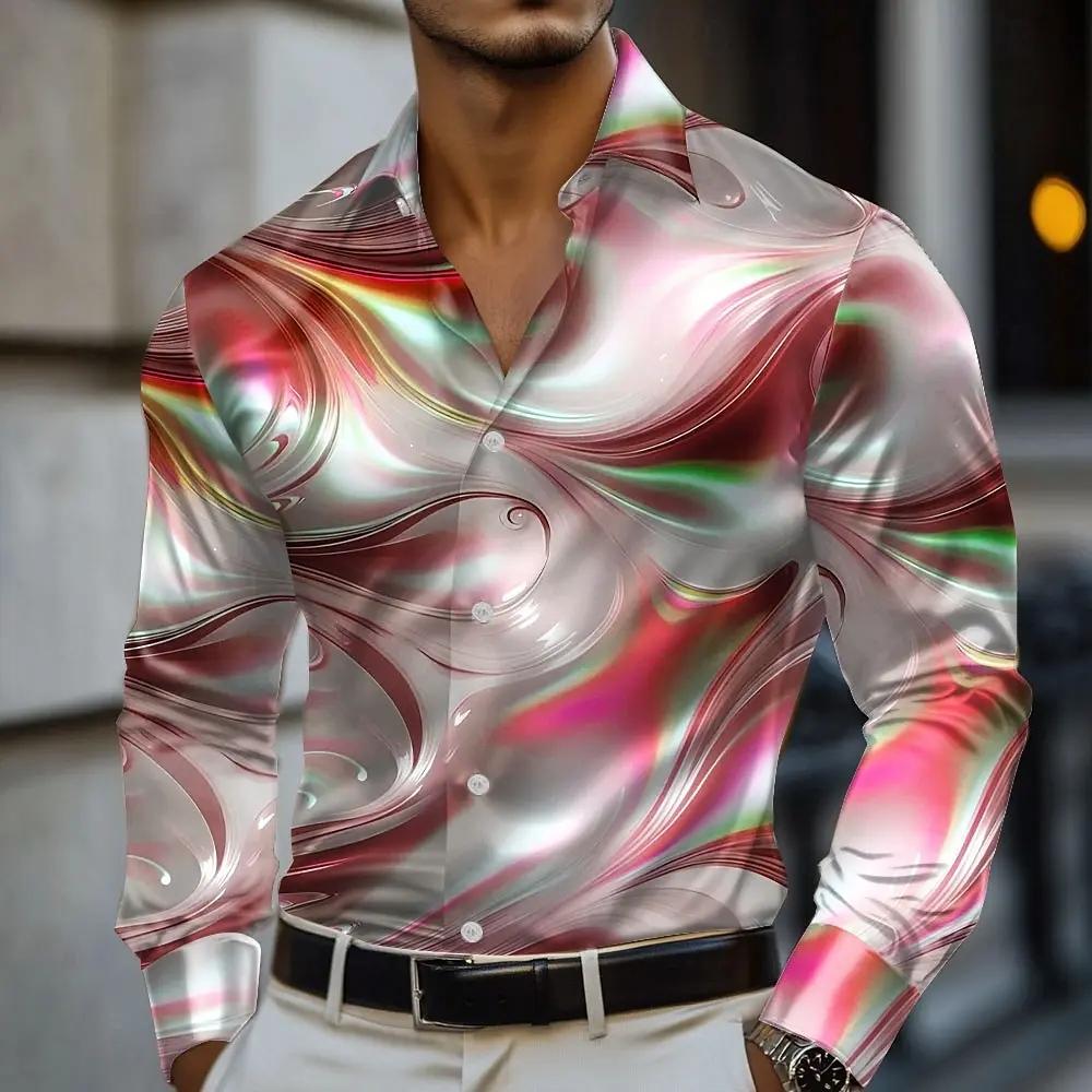 Stylish Mens Graphic Design Long Sleeve Shirt Trendy Apparel Choice - view 3