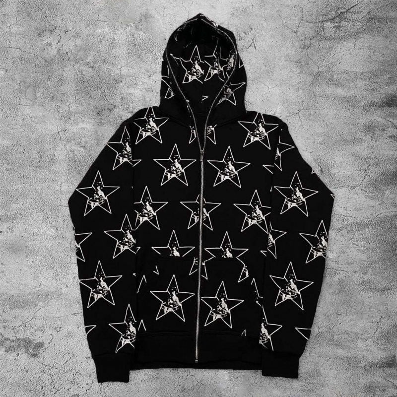 New dark skull and skeleton print oversized hoodie a trendy streetwear item for both men and women 250928 - view 7