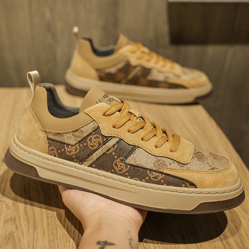 Fashion Versatile Mens Sneakers New Trendy Design Breathable Printed Athletic Shoes Low Top Platform Street Cool - view 3