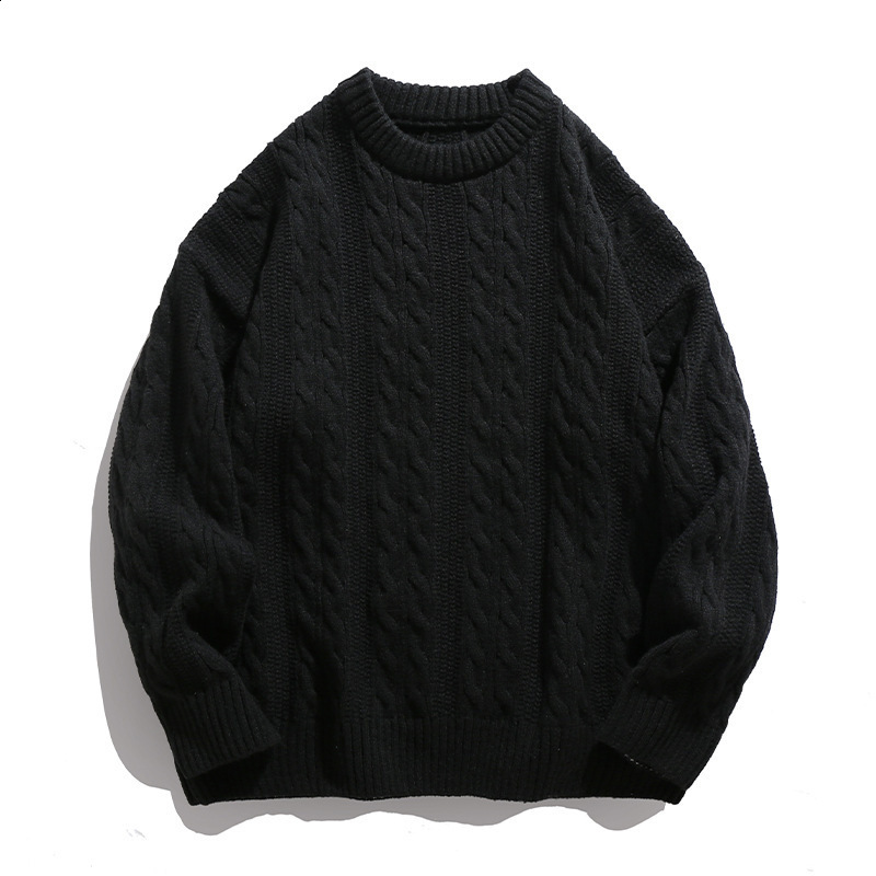 Milard Classic Knitted Brown Irish Pattern Solid Color Pullover Round Neck Hoodie Warm British Retro Sweater 241014 - view 6