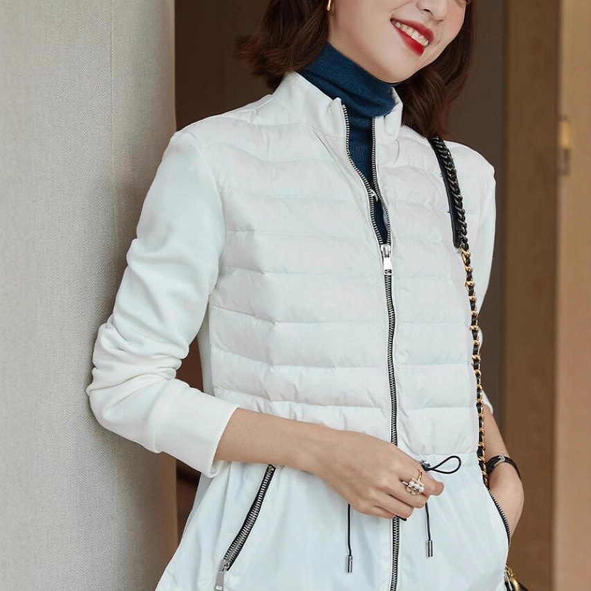 Winter Down Coats Puffer Jacket Women Standup Collar Lightweight Warm Outerwears Simple Slim Waist Highend Jackets 241126 - view 4