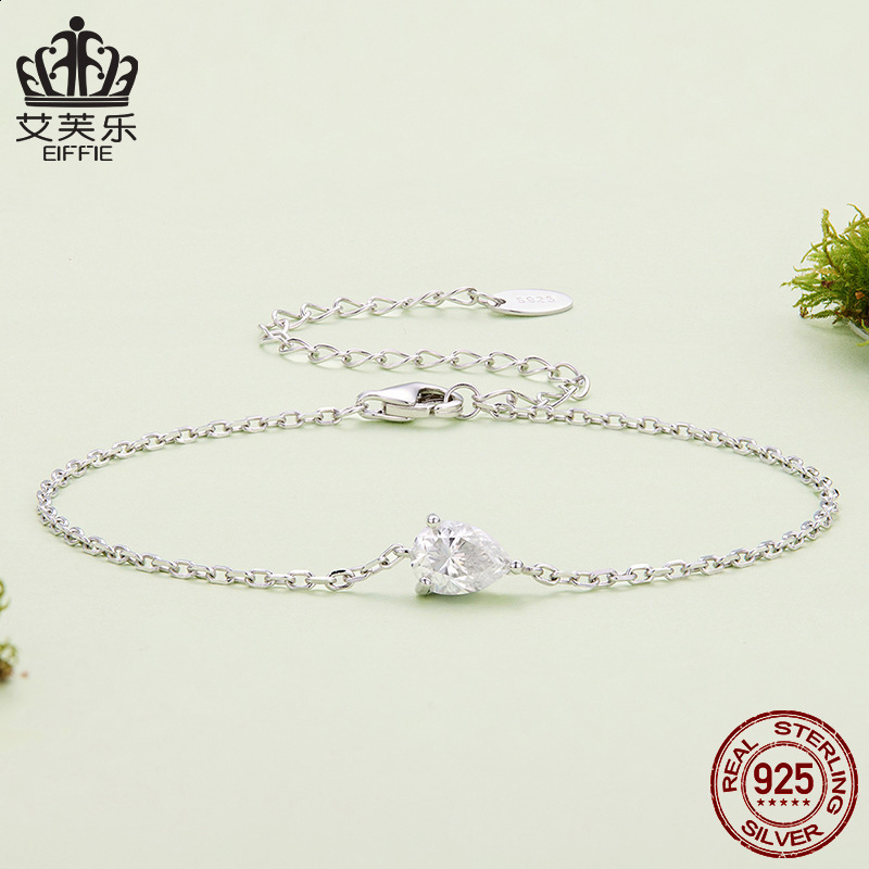 Bisal Gentle Style Light Luxury Teardrop Sparkling Bracelet S925 Sterling Silver Versatile Commute Jewelry for Women251212ww - view 6