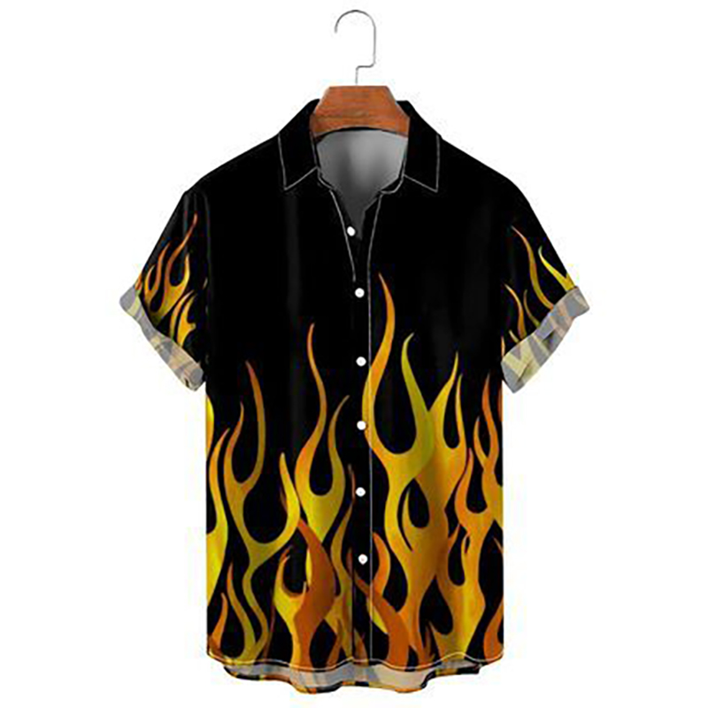 men short sleeve shirt personality printede casual top - view 6