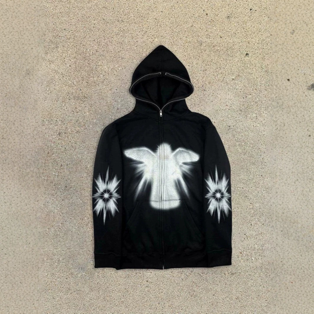 New dark skull and skeleton print oversized hoodie a trendy streetwear item for both men and women 250928 - view 4