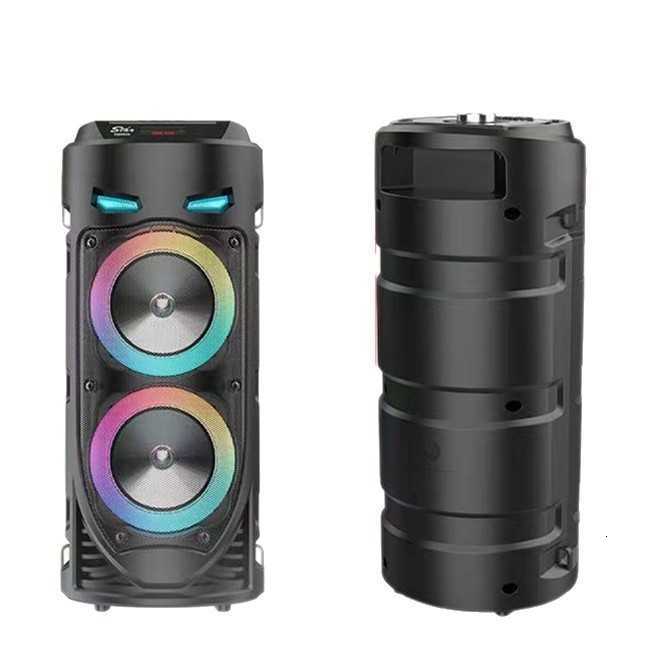 Portable Bluetooth 5.0 subwoofer with microphone, LED light, USB FM radio function, outdoor karaoke Q261009 - view 6