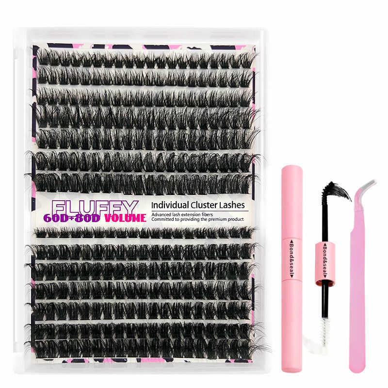 Large Volume Thick Cluster Lashes, Spiky European and American Segmented Fluffy Eyelashes L261010 - view 6