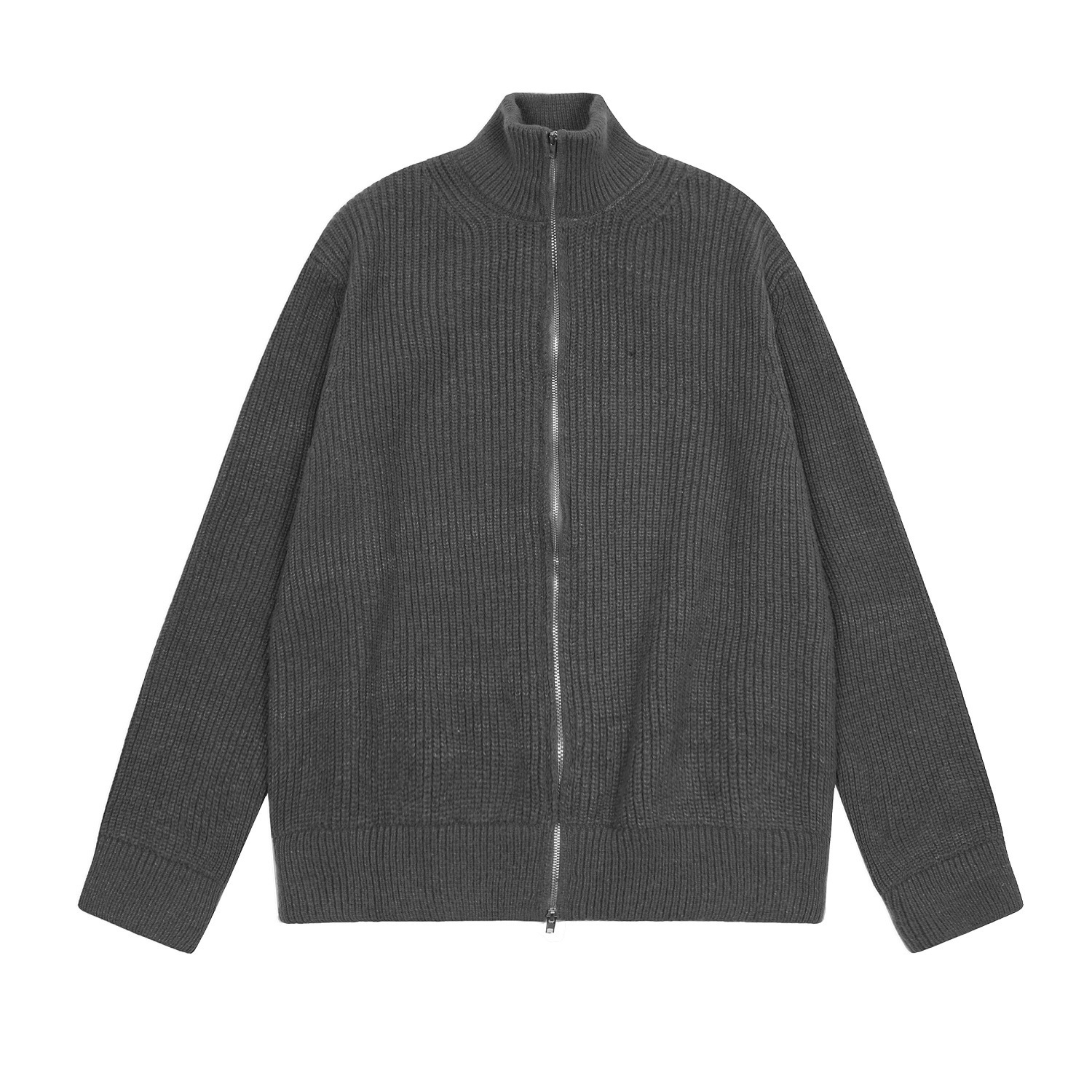 Men's Sweaters Autumn Winter Men Loose Casual Knit Sweater Zipper Semi High Neck Long Sleeve Cardigan Lazy Comfortable Warm Fashion Top Size XS-2 - view 7