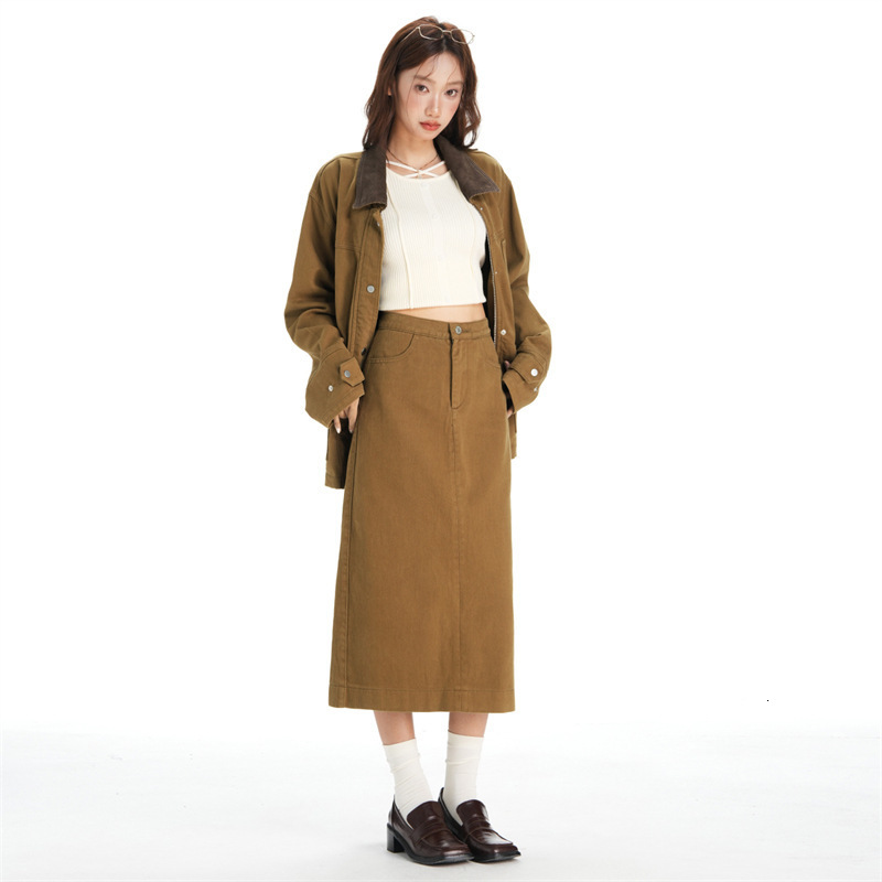 Womens Brown Gothic Aline Skirt Vintage Fashion Aesthetic Y2k Emo Oversize Long Skirt Harajuku Korean Emo Skirt 2000s Clothes 241211 - view 7