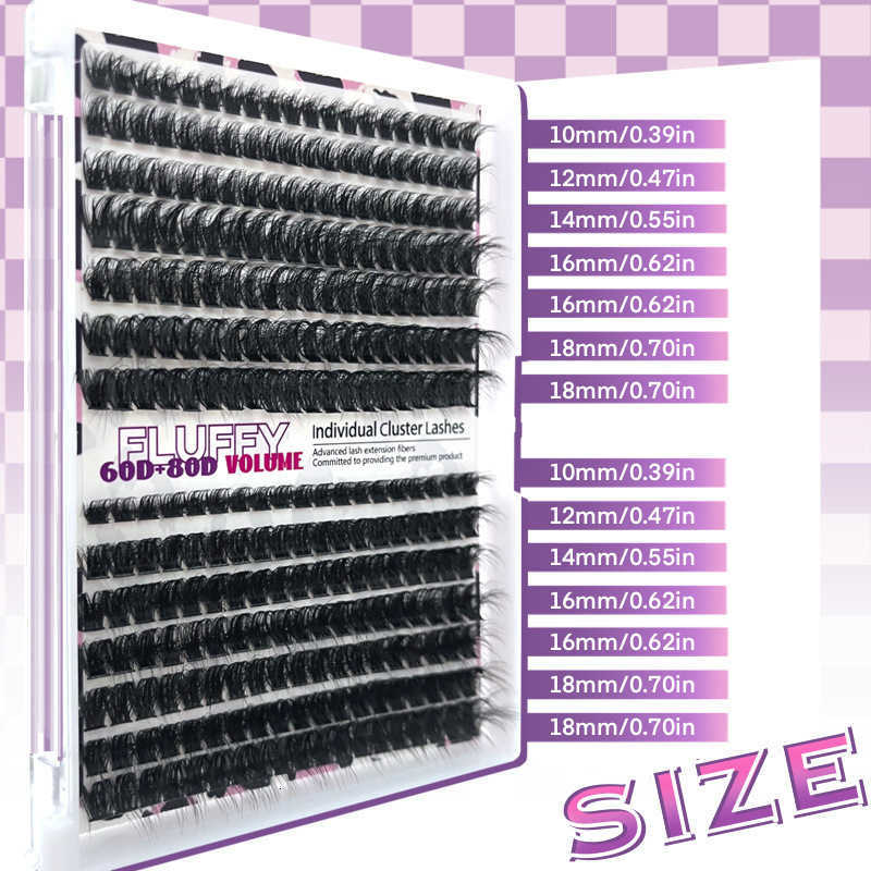 Large Volume Thick Cluster Lashes, Spiky European and American Segmented Fluffy Eyelashes L261010 - view 5