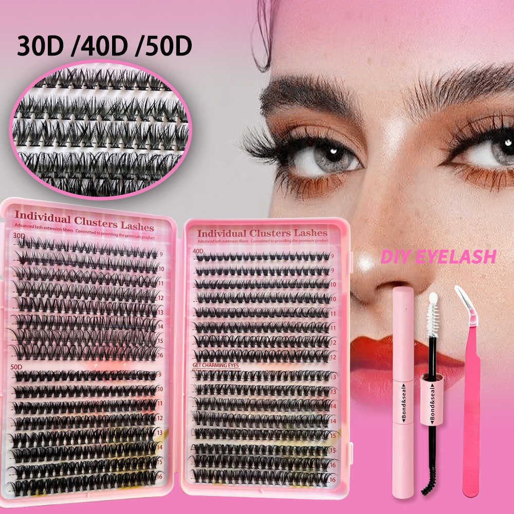 Large Volume Thick Cluster Lashes, Spiky European and American Segmented Fluffy Eyelashes L261010 - view 8