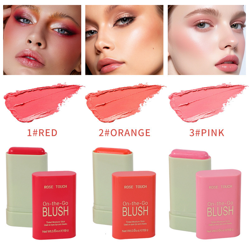 Multi-purpose solid blush cream pixi Blush Stick Natural Nude Makeup with solid blush cream Waterproof Long Lasting Rendering 251201