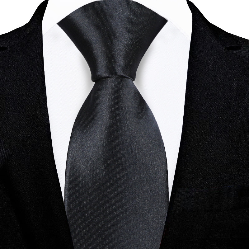 Turquoise Solid Silk Mens Tie Hanky Cufflinks Set Smooth Plain Satin Necktie For Male Wedding Business Events Gift BarryWang260611 - view 6