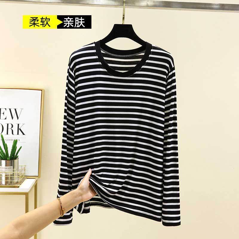 Black white striped UNISEX long sleeved Tshirt Fashion Autumn t shirt for man Cotton elasticity Tshirt Casual y2k men clothing 251103 - view 4