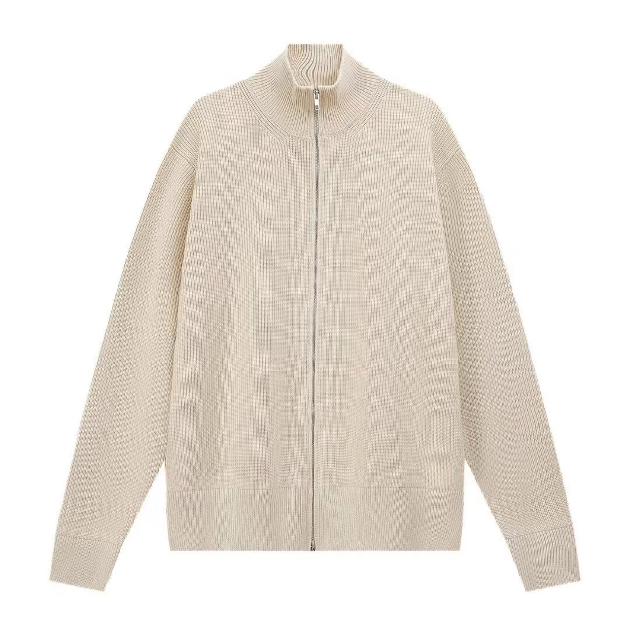 Men's Sweaters Autumn Winter Men Loose Casual Knit Sweater Zipper Semi High Neck Long Sleeve Cardigan Lazy Comfortable Warm Fashion Top Size XS-2 - view 8