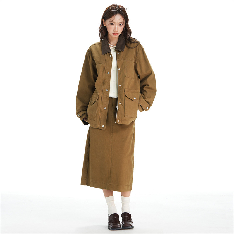 Womens Brown Gothic Aline Skirt Vintage Fashion Aesthetic Y2k Emo Oversize Long Skirt Harajuku Korean Emo Skirt 2000s Clothes 241211 - view 4