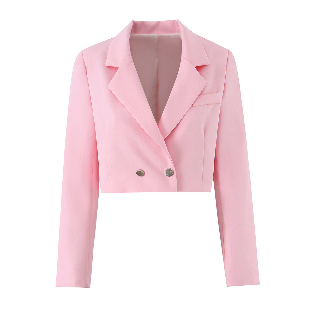 European and American style new women's short sleeved suit jacket with shoulder pads, double breasted pleated shorts ddmynov - view 5