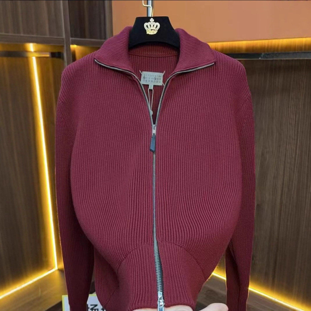 Men's Sweaters Autumn Winter Men Loose Casual Knit Sweater Zipper Semi High Neck Long Sleeve Cardigan Lazy Comfortable Warm Fashion Top Size XS-2 - view 5