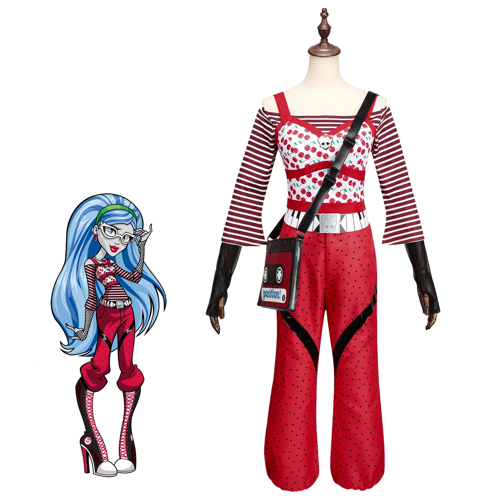 Monster Fantasy High Draculaura Cosplay Spectra Vondergeist Costume Adult Women Shoes Boot Outfits Halloween Carnival Suit 260901 - view 5