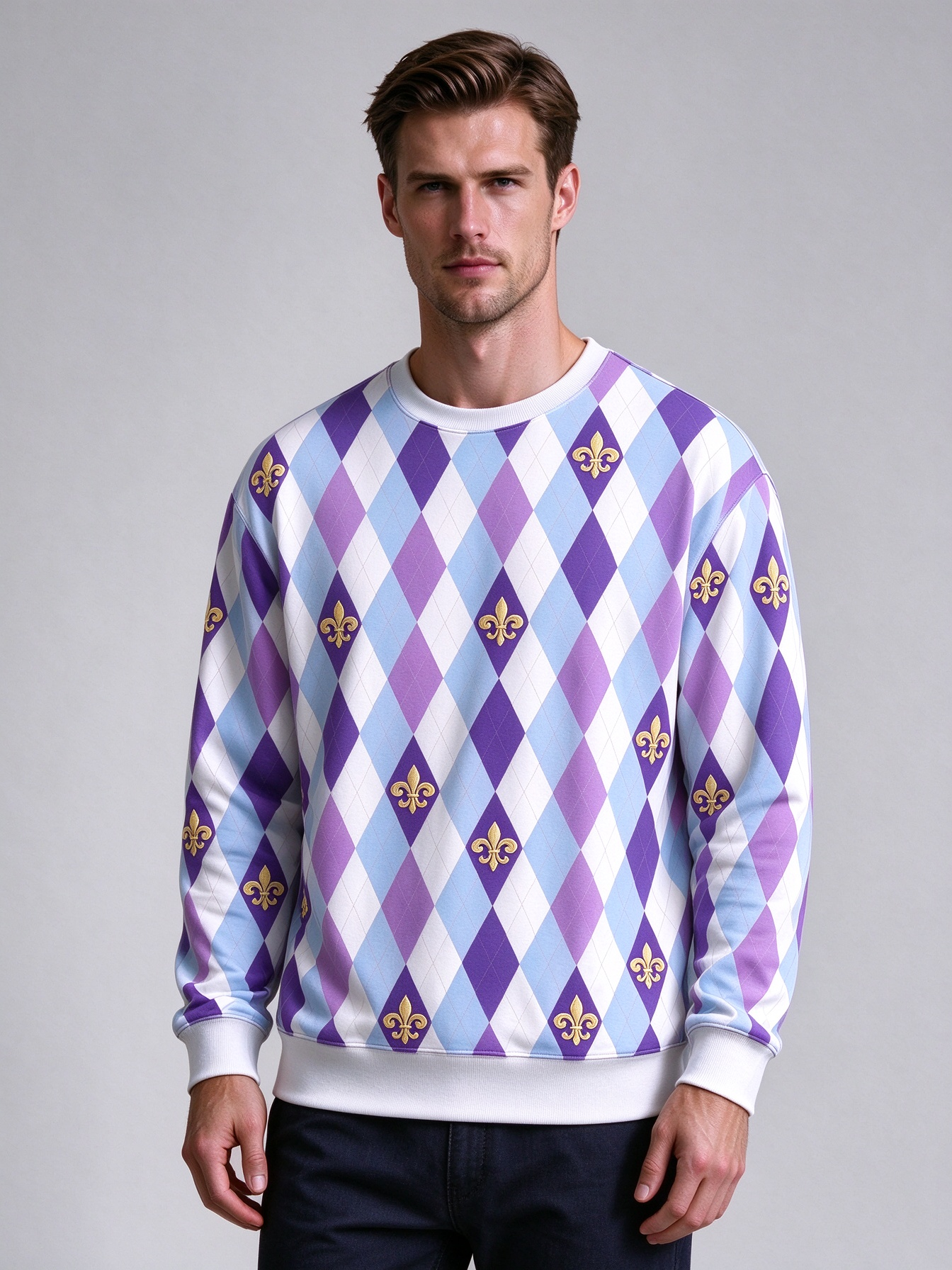 Men's Fall Casual Round-Neck Sweatshirts, Comfortable Tops with Unique Prints - view 8