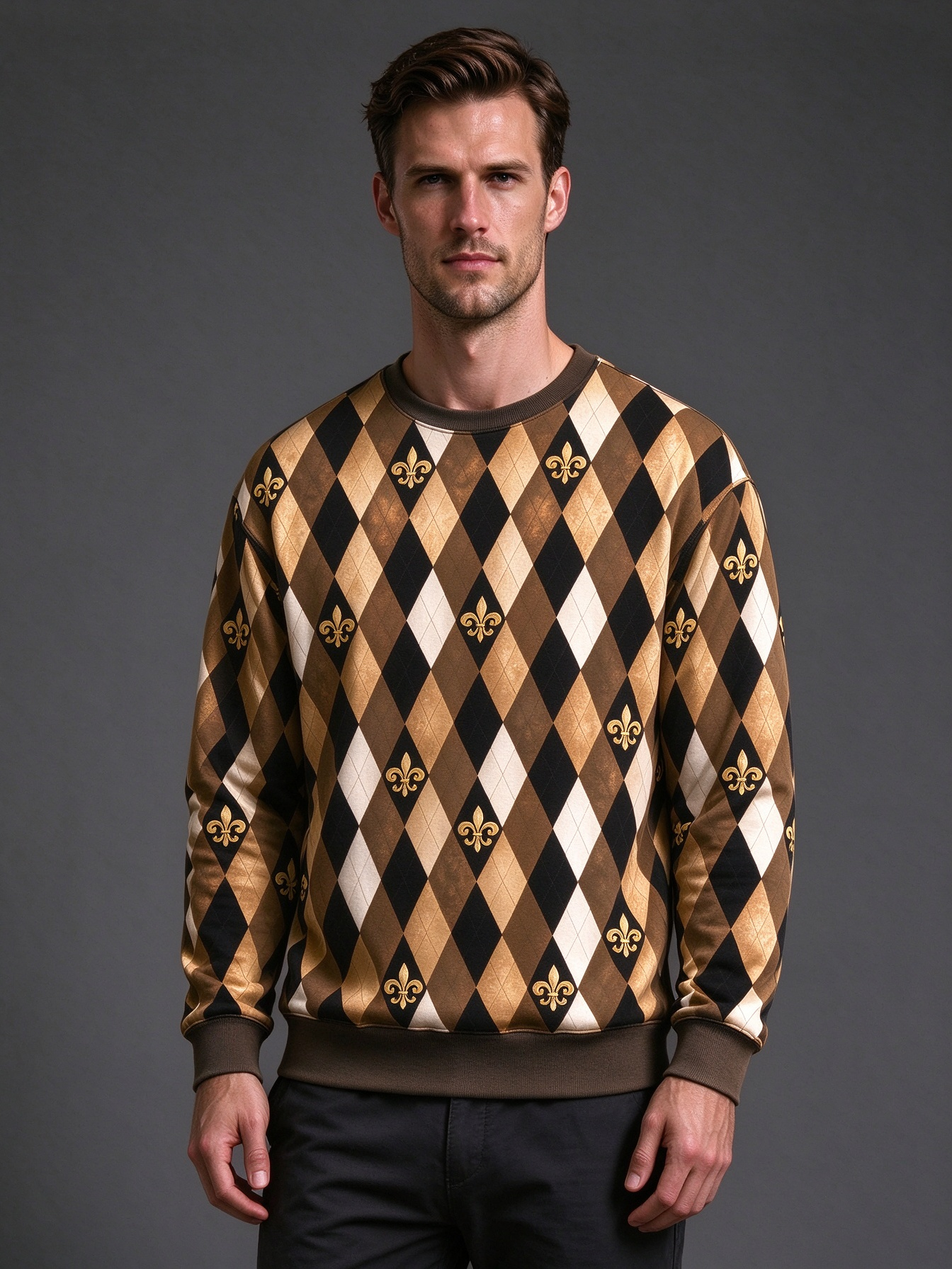 Men's Fall Casual Round-Neck Sweatshirts, Comfortable Tops with Unique Prints - view 6
