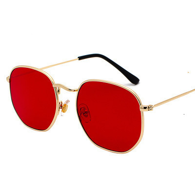 Y2K Lightweight Design High Street Outdoor Elite Sunglasse Metal Polygon Sunglasses For Women Trendy Small Frame Colorful Ocean Lens - view 3