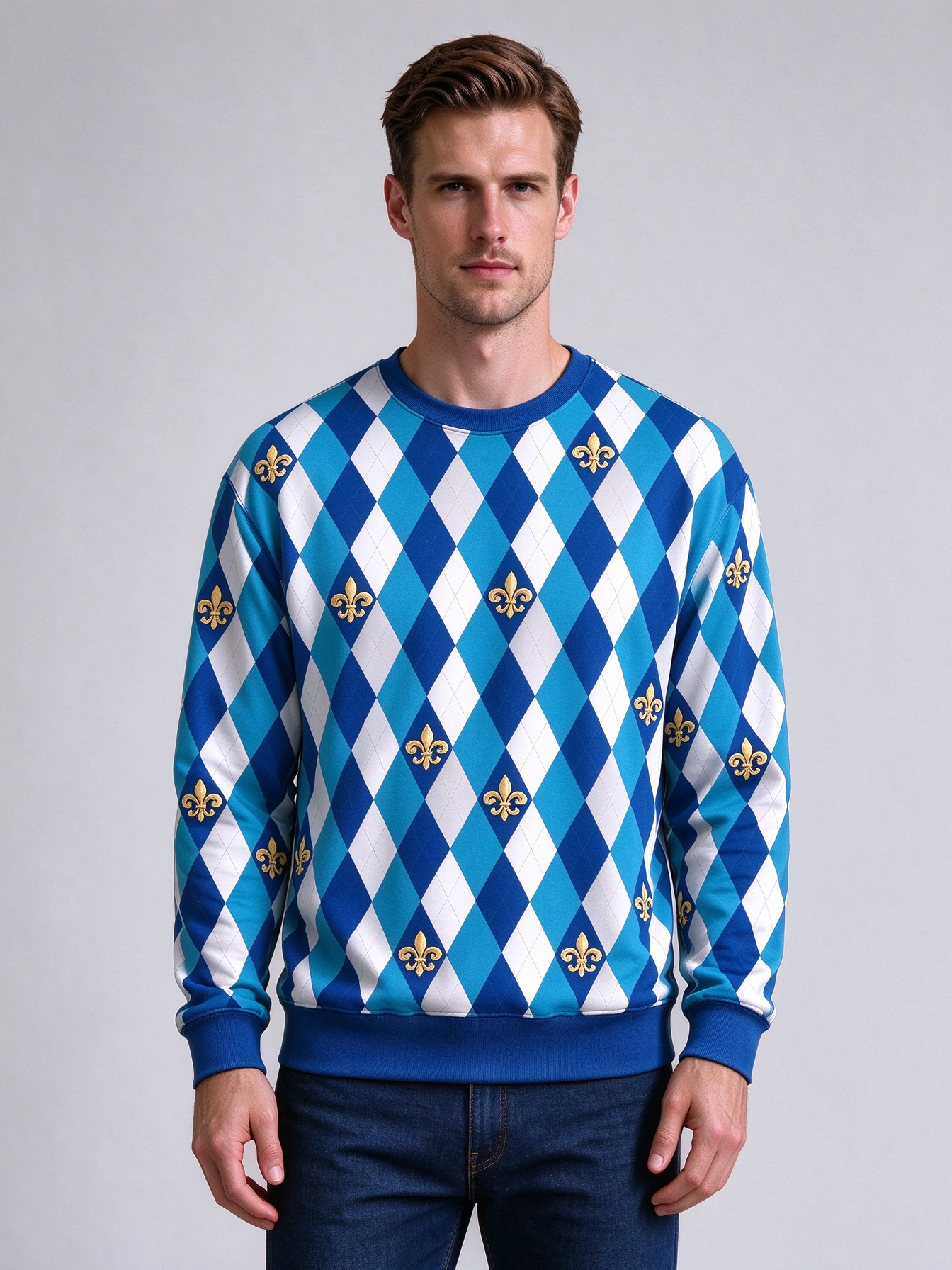 Men's Fall Casual Round-Neck Sweatshirts, Comfortable Tops with Unique Prints - view 9