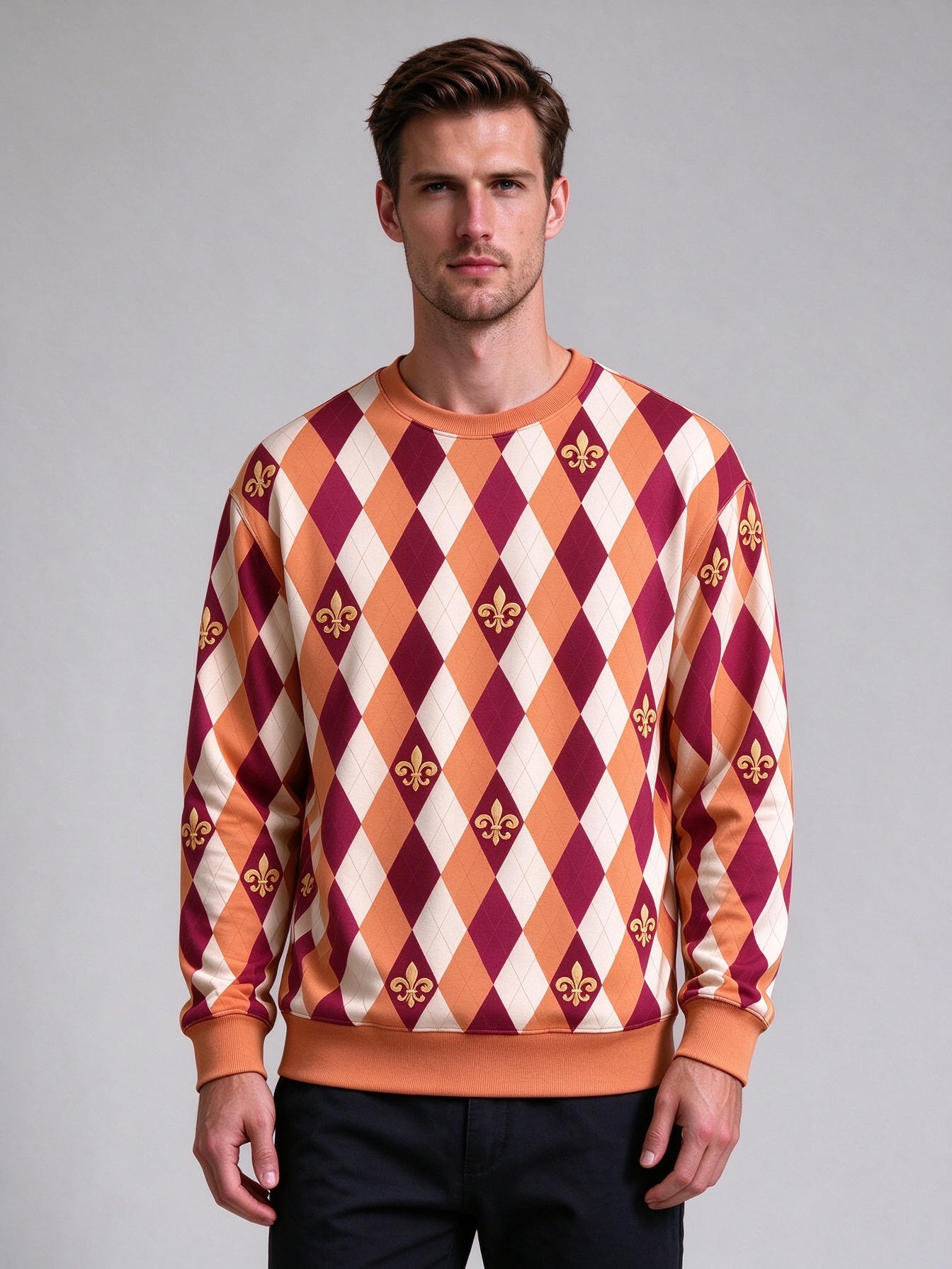Men's Fall Casual Round-Neck Sweatshirts, Comfortable Tops with Unique Prints - view 5