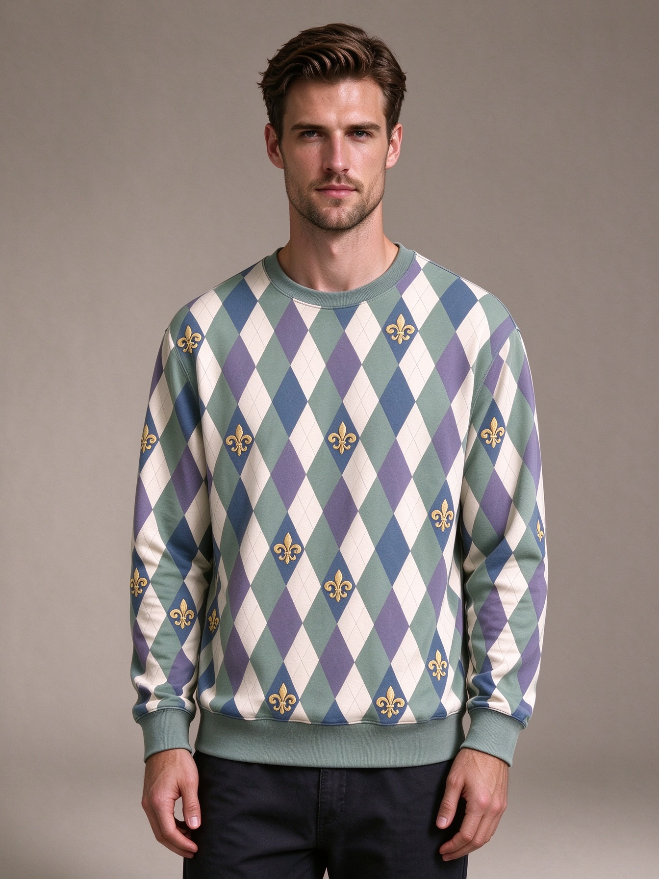 Men's Fall Casual Round-Neck Sweatshirts, Comfortable Tops with Unique Prints