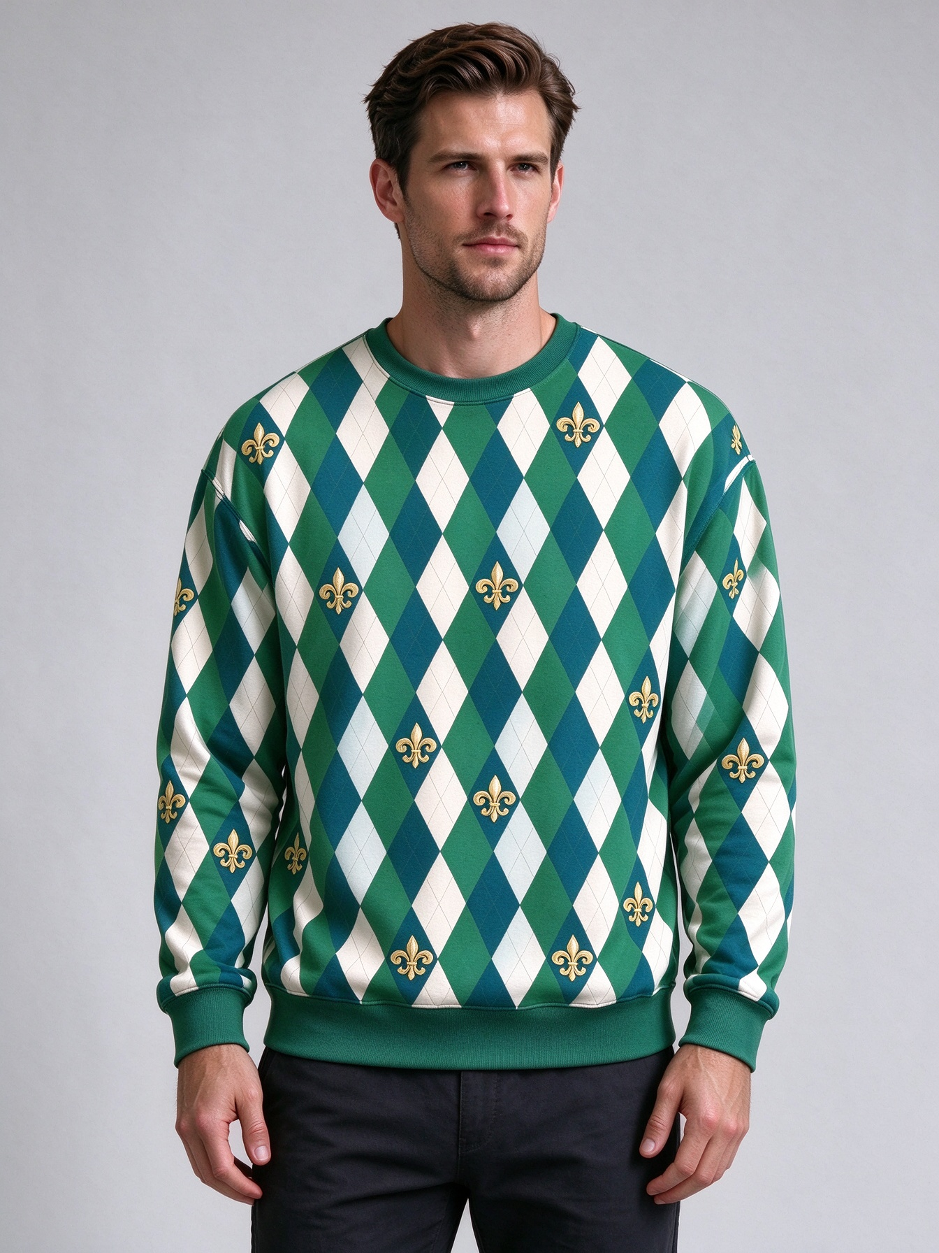 Men's Fall Casual Round-Neck Sweatshirts, Comfortable Tops with Unique Prints - view 4