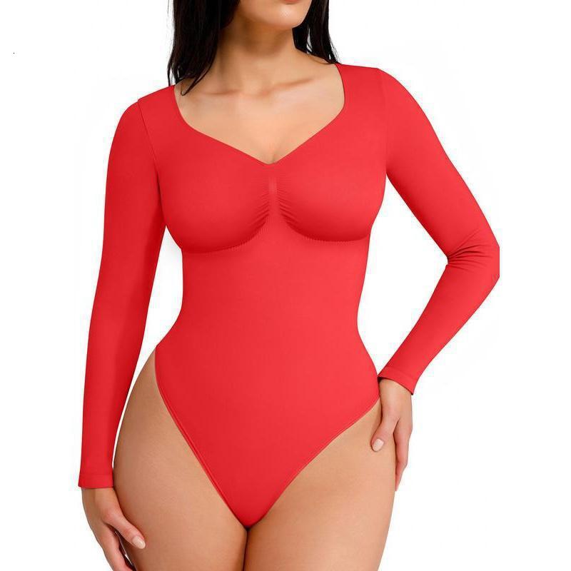 Y2K Seamless ShapewearTummy Control Sculpting Bodysuit Long Sleeve Shapewear Bodysuit Seamless Tummy Control Bodysuits - view 5
